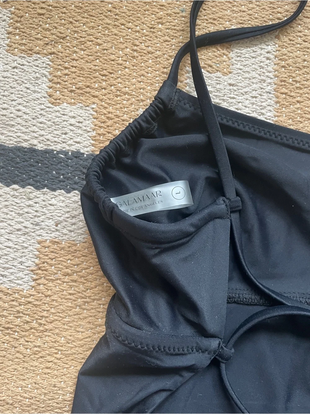 NWOT Galamaar Joni One-Piece Open Back Swimsuit in Noir